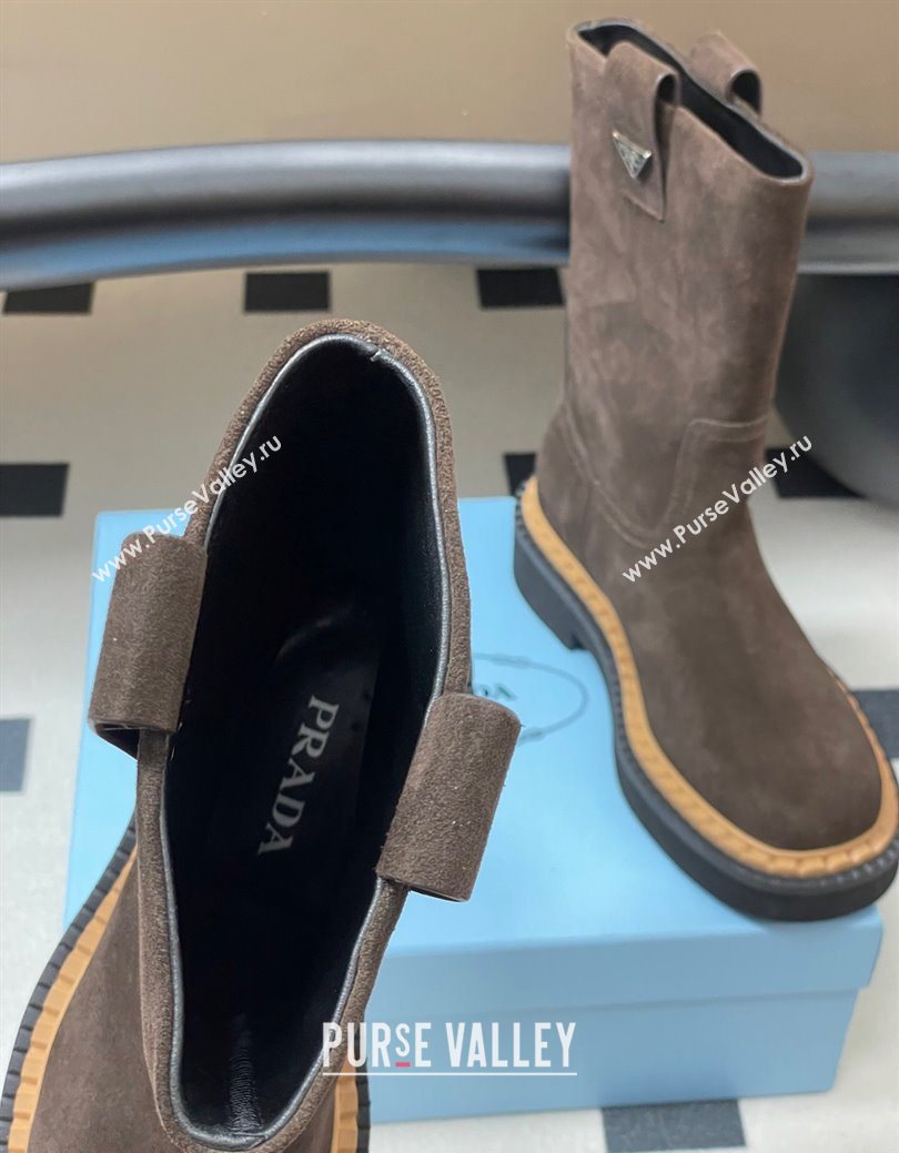 Prada Suede Ankle Boots Brown 2025 PR082512 (MD-250825062)