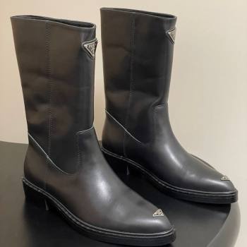 Prada Calf Leather Ankle Boots Black 2025 PR082513 (MD-250825067)