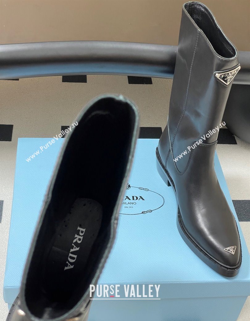 Prada Calf Leather Ankle Boots Black 2025 PR082513 (MD-250825067)