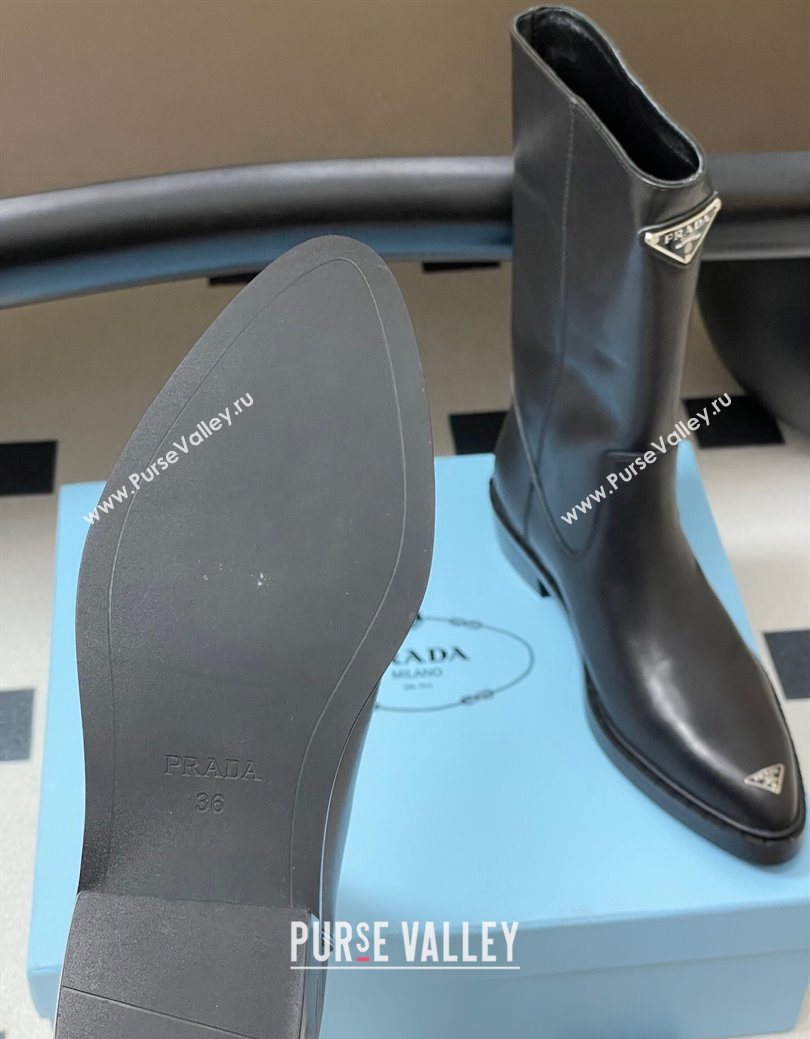 Prada Calf Leather Ankle Boots Black 2025 PR082513 (MD-250825067)