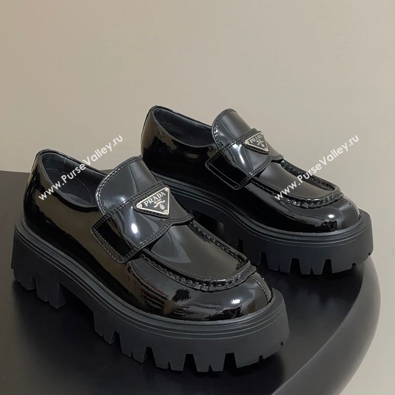 Prada Patent leather loafers 5cm Black 2025 1D185O (MD-250825072)