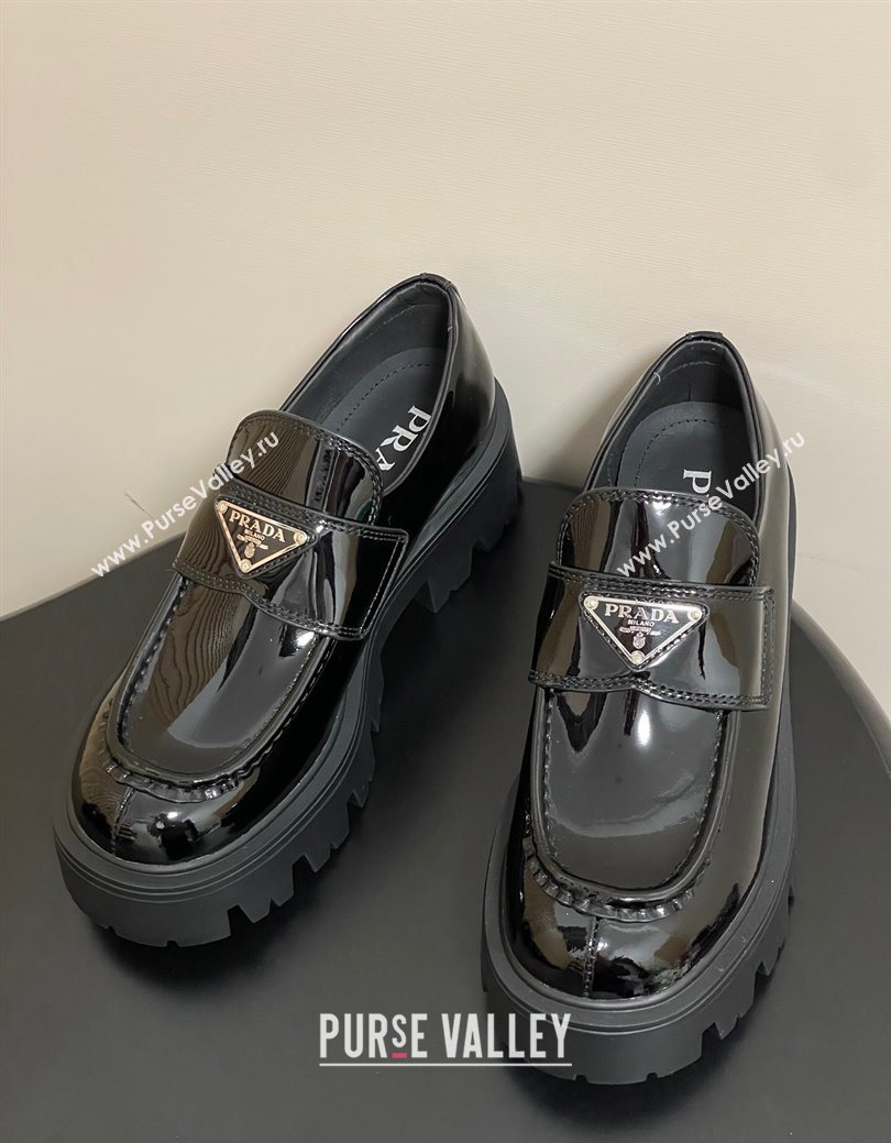Prada Patent leather loafers 5cm Black 2025 1D185O (MD-250825072)