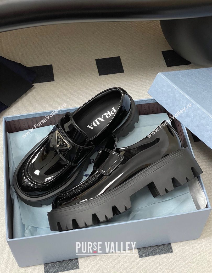 Prada Patent leather loafers 5cm Black 2025 1D185O (MD-250825072)