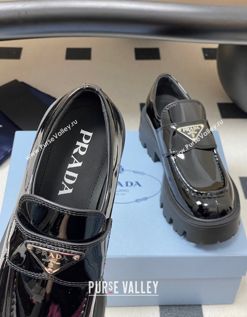 Prada Patent leather loafers 5cm Black 2025 1D185O (MD-250825072)