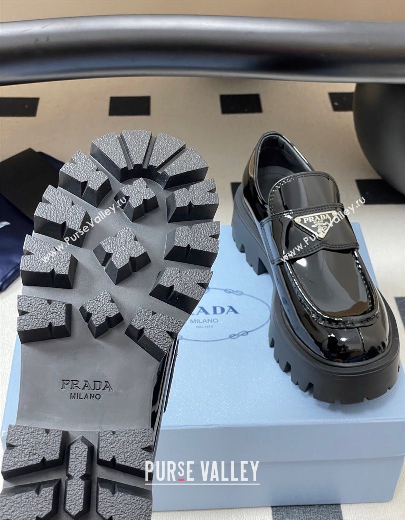 Prada Patent leather loafers 5cm Black 2025 1D185O (MD-250825072)