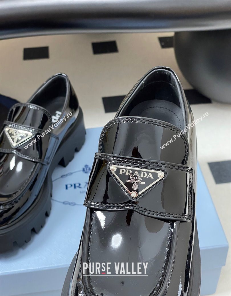 Prada Patent leather loafers 5cm Black 2025 1D185O (MD-250825072)