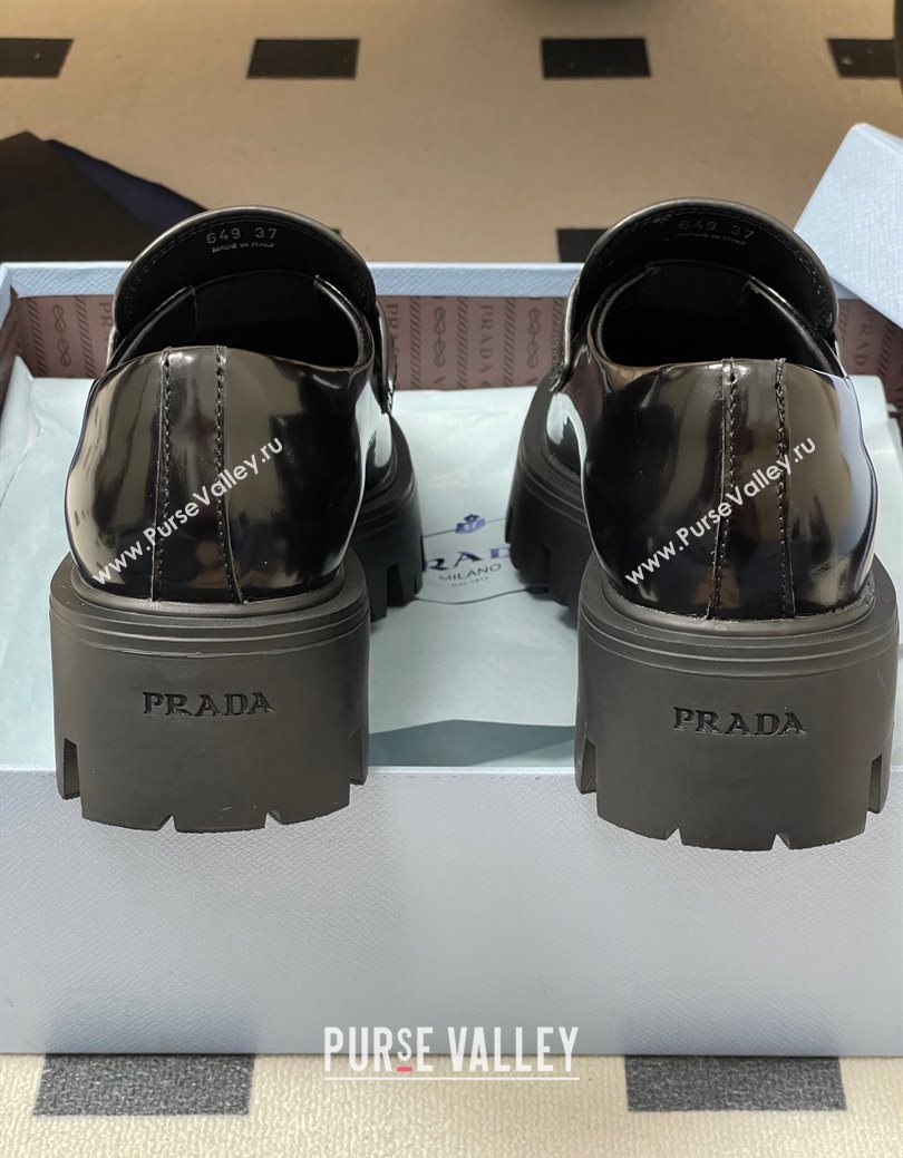 Prada Brushed leather loafers 5cm Black 2025 1D185O (MD-250825073)
