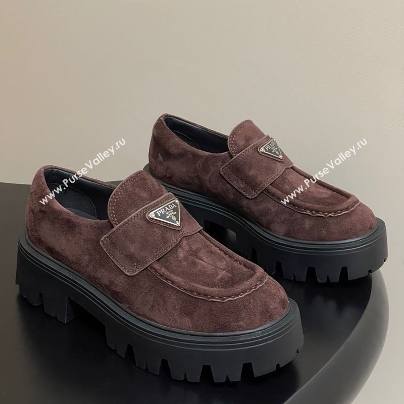Prada Suede loafers 5cm Brown 2025 1D185O (MD-250825075)