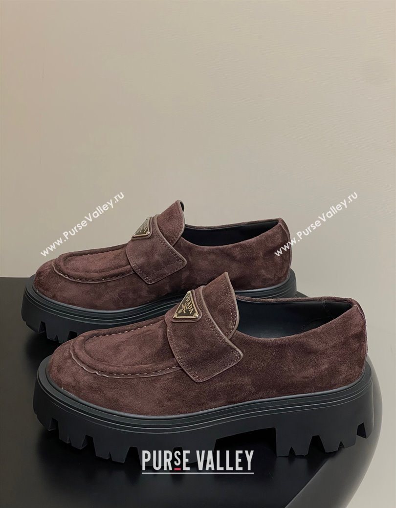 Prada Suede loafers 5cm Brown 2025 1D185O (MD-250825075)