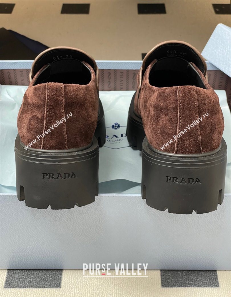 Prada Suede loafers 5cm Brown 2025 1D185O (MD-250825075)