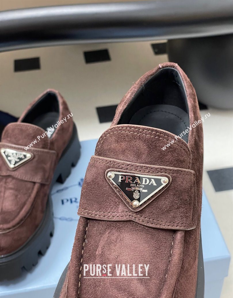 Prada Suede loafers 5cm Brown 2025 1D185O (MD-250825075)