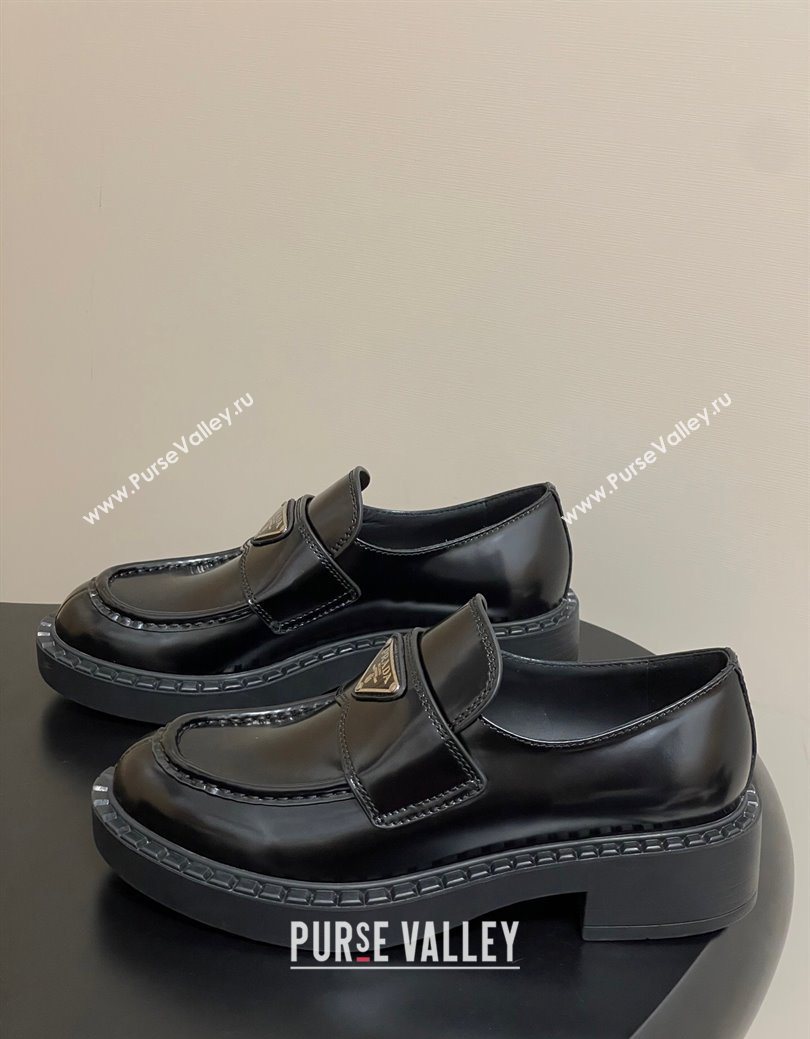 Prada Brushed leather loafers Black 2025 1D246M (MD-250825076)