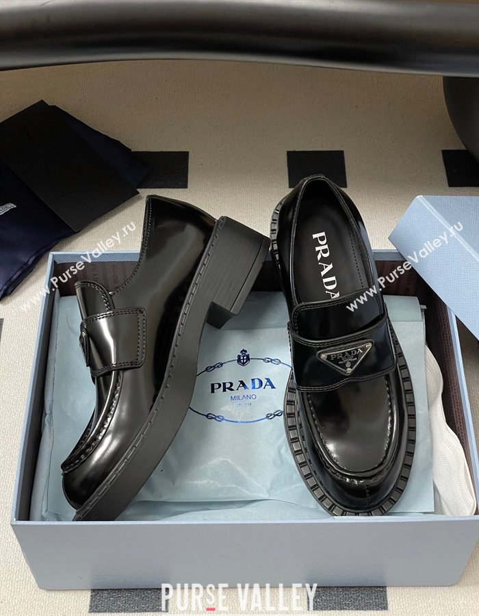 Prada Brushed leather loafers Black 2025 1D246M (MD-250825076)
