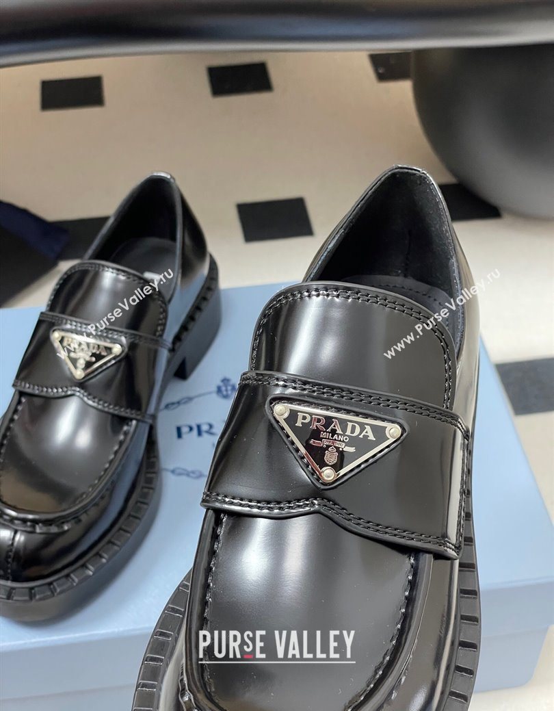 Prada Brushed leather loafers Black 2025 1D246M (MD-250825076)