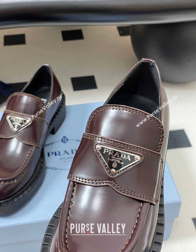 Prada Brushed leather loafers Brown 2025 1D246M (MD-250825077)