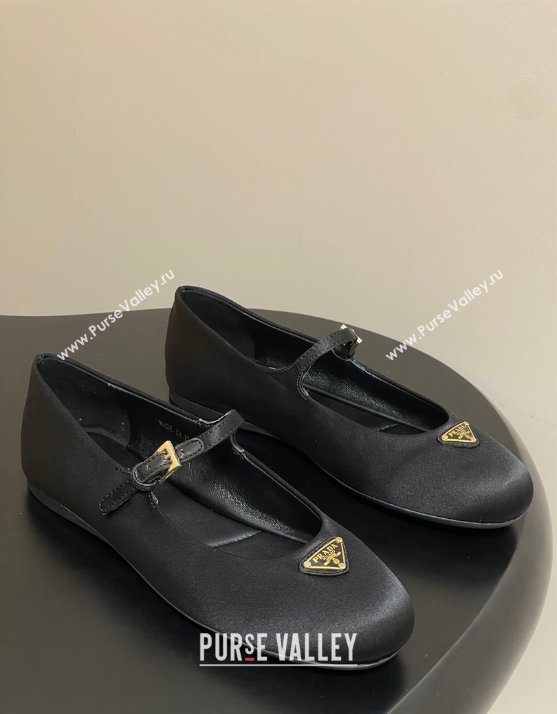 Prada Satin ballerinas flat Black 2025 1F793N (KL-250825034)