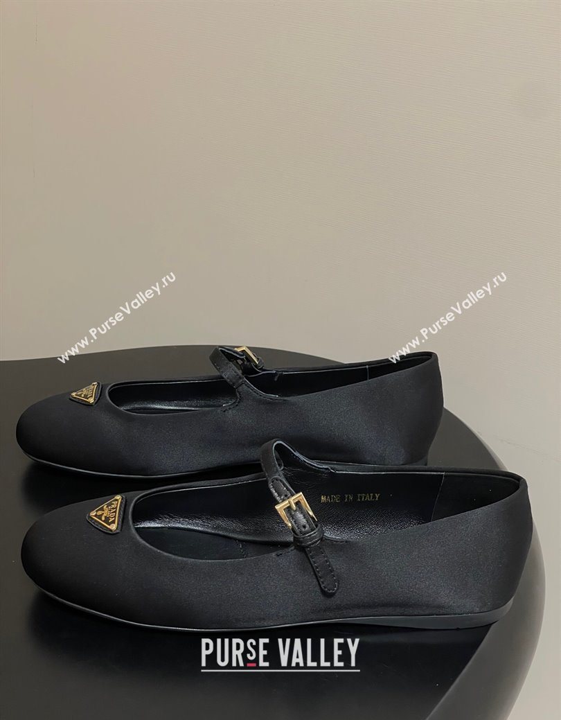 Prada Satin ballerinas flat Black 2025 1F793N (KL-250825034)