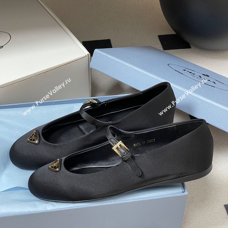 Prada Satin ballerinas flat Black 2025 1F793N (KL-250825034)