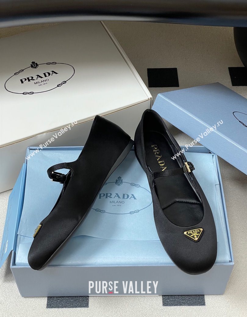Prada Satin ballerinas flat Black 2025 1F793N (KL-250825034)