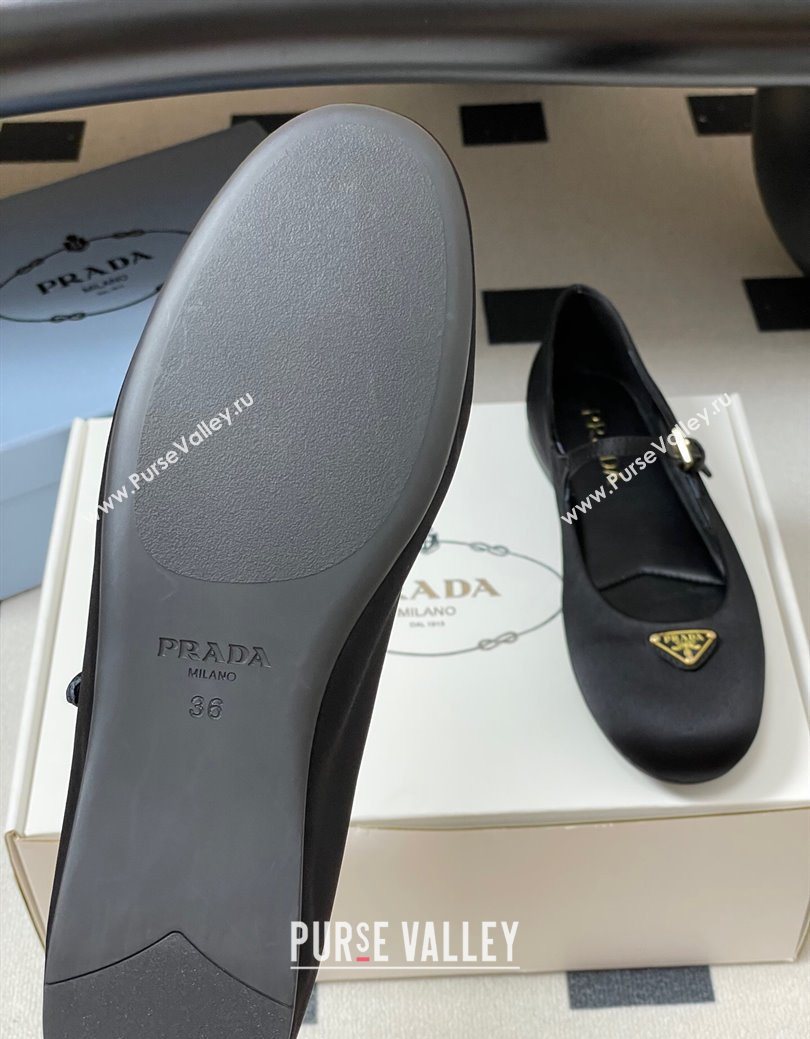 Prada Satin ballerinas flat Black 2025 1F793N (KL-250825034)