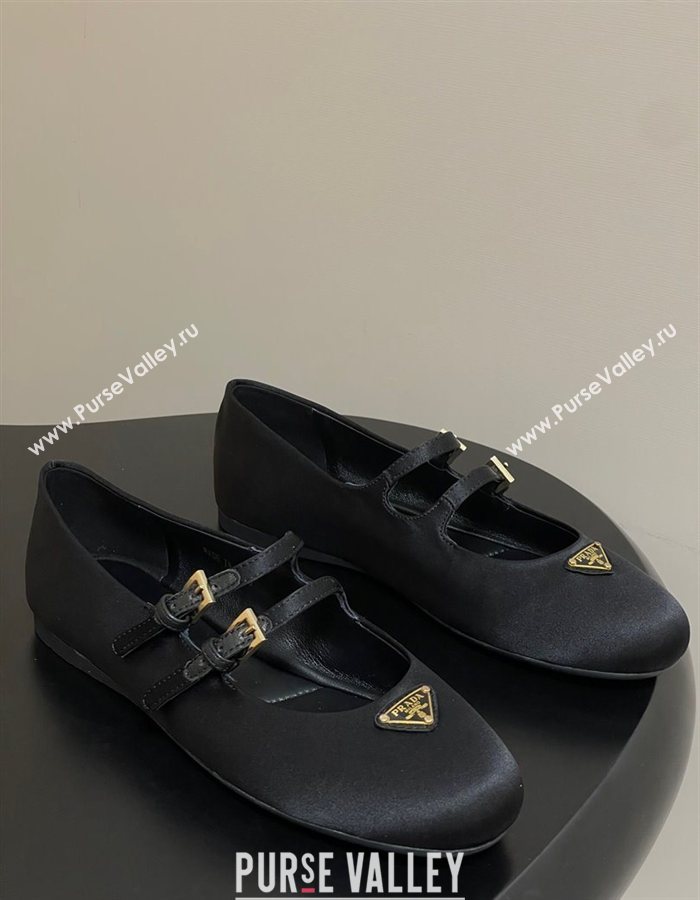 Prada Satin ballerinas flat Black 2025 1F794N (KL-250825038)