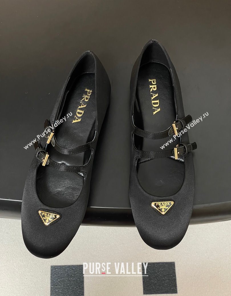 Prada Satin ballerinas flat Black 2025 1F794N (KL-250825038)