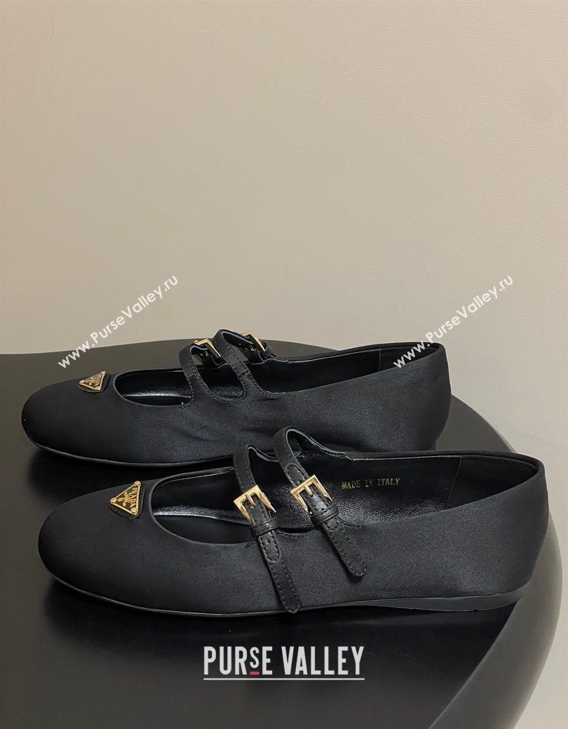 Prada Satin ballerinas flat Black 2025 1F794N (KL-250825038)