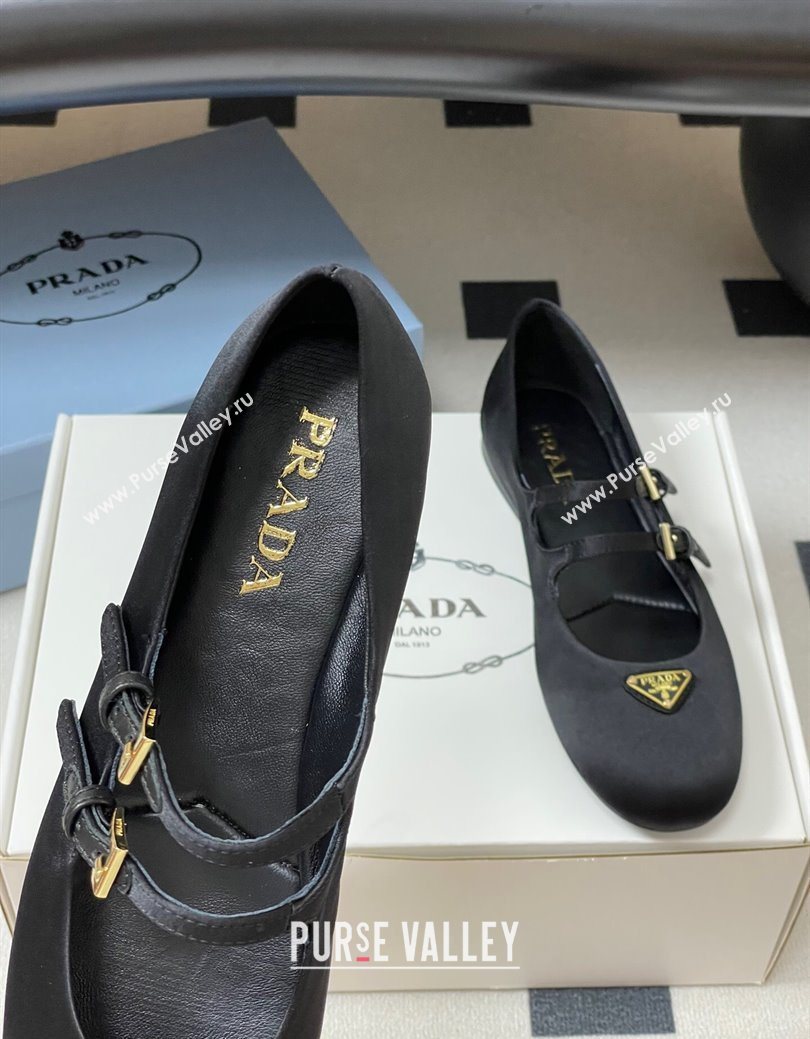 Prada Satin ballerinas flat Black 2025 1F794N (KL-250825038)