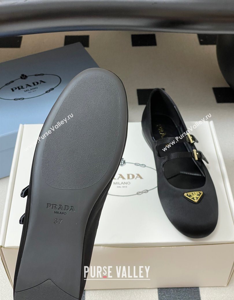 Prada Satin ballerinas flat Black 2025 1F794N (KL-250825038)