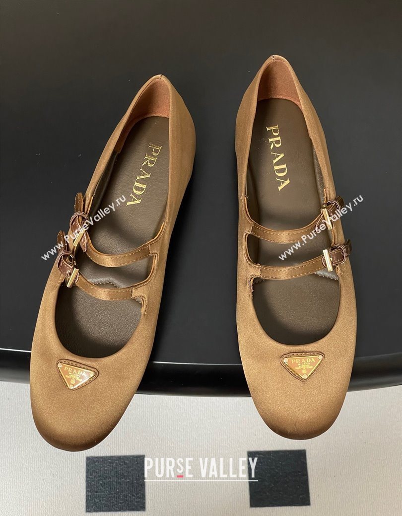 Prada Satin ballerinas flat Brown 2025 1F794N (KL-250825040)
