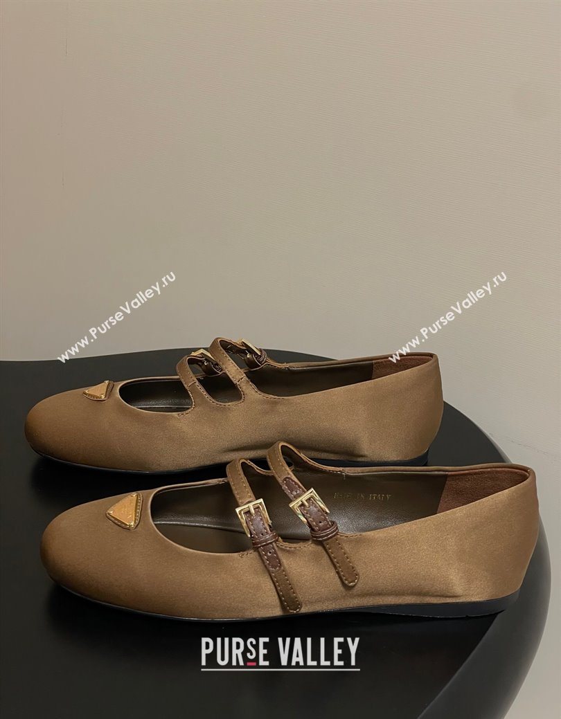 Prada Satin ballerinas flat Brown 2025 1F794N (KL-250825040)