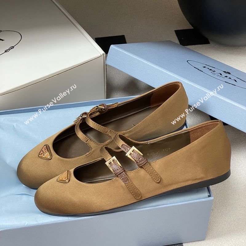 Prada Satin ballerinas flat Brown 2025 1F794N (KL-250825040)