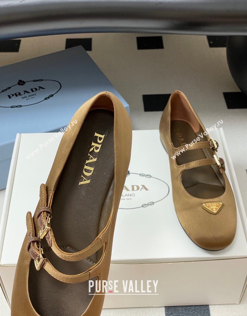 Prada Satin ballerinas flat Brown 2025 1F794N (KL-250825040)