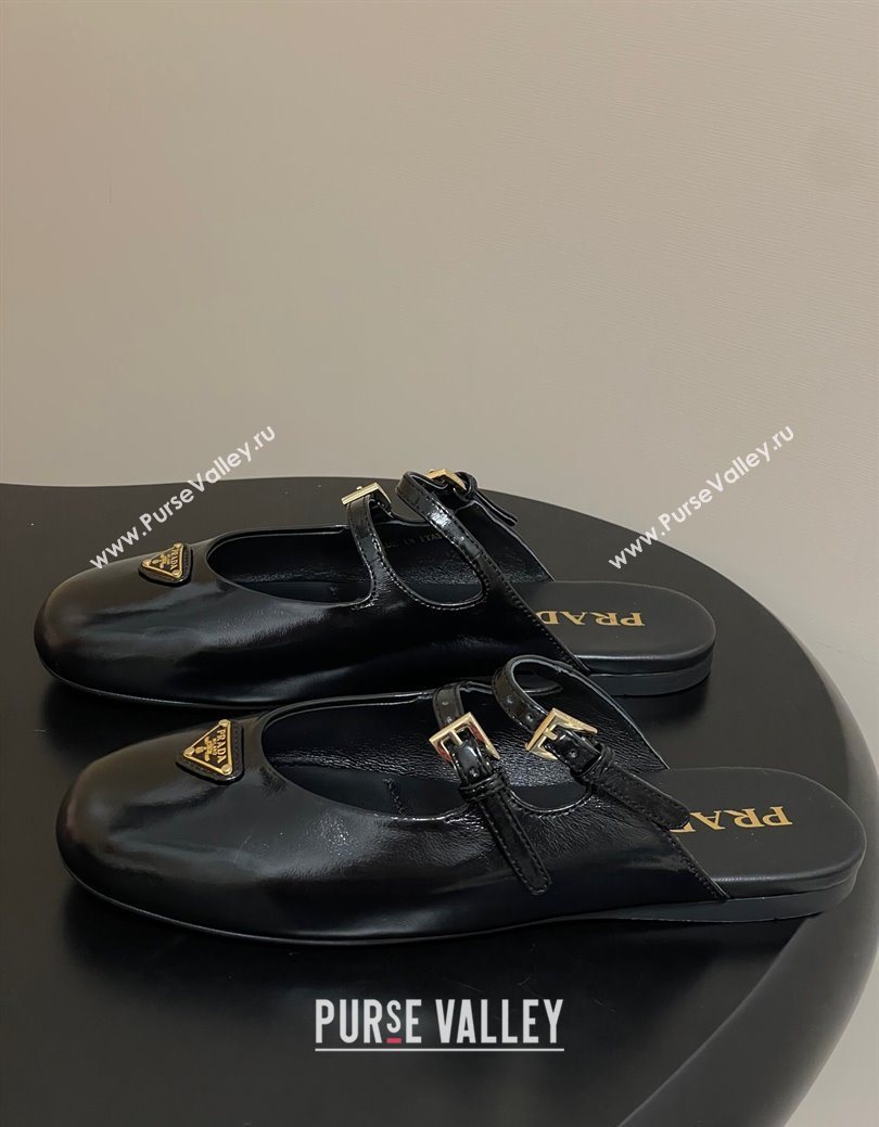 Prada Patent Leather ballerina flat mules Black 2025 1F794N (MD-250825042)