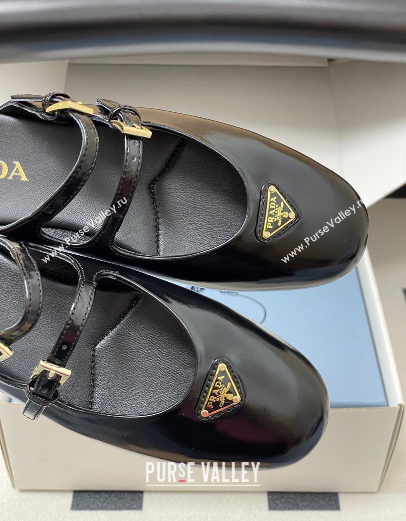 Prada Patent Leather ballerina flat mules Black 2025 1F794N (MD-250825042)