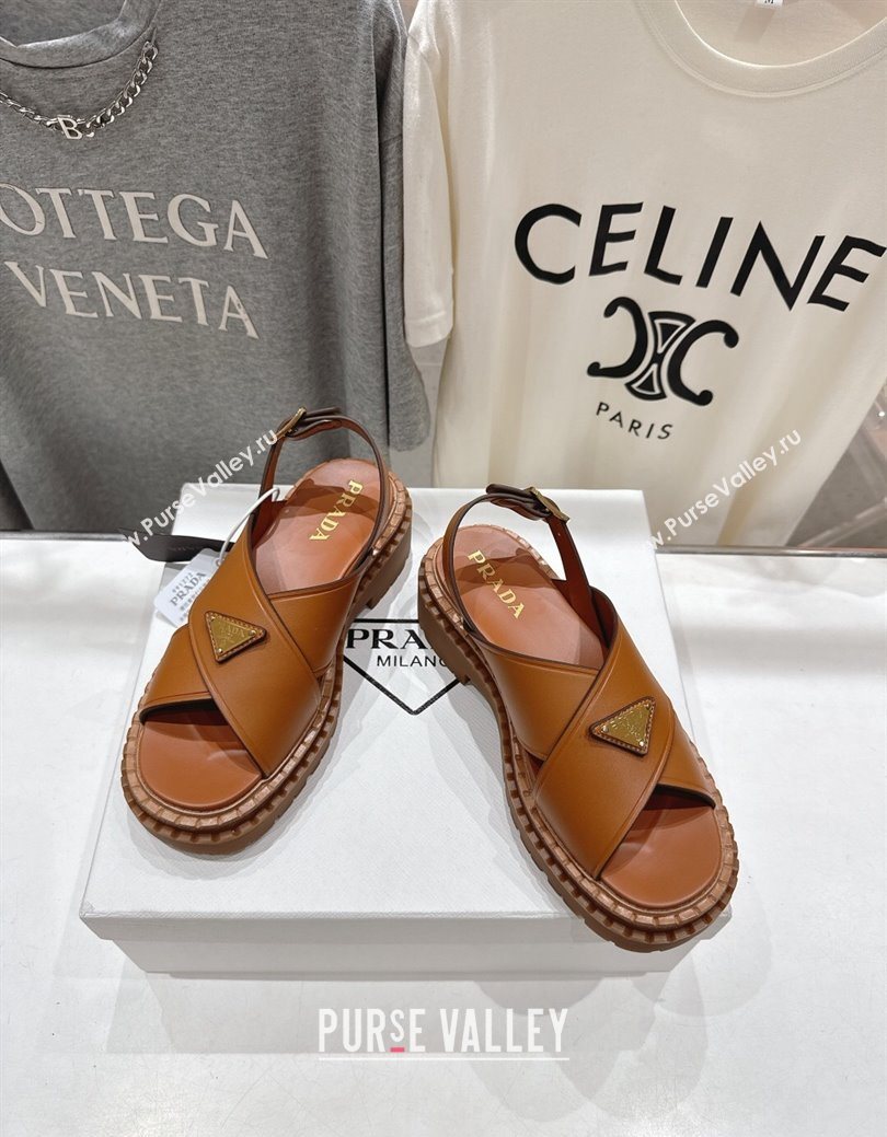 Prada Leather sandals Brown 2025 PR082504 (MD-250825014)