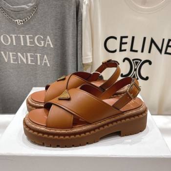 Prada Leather sandals Brown 2025 PR082504 (MD-250825014)