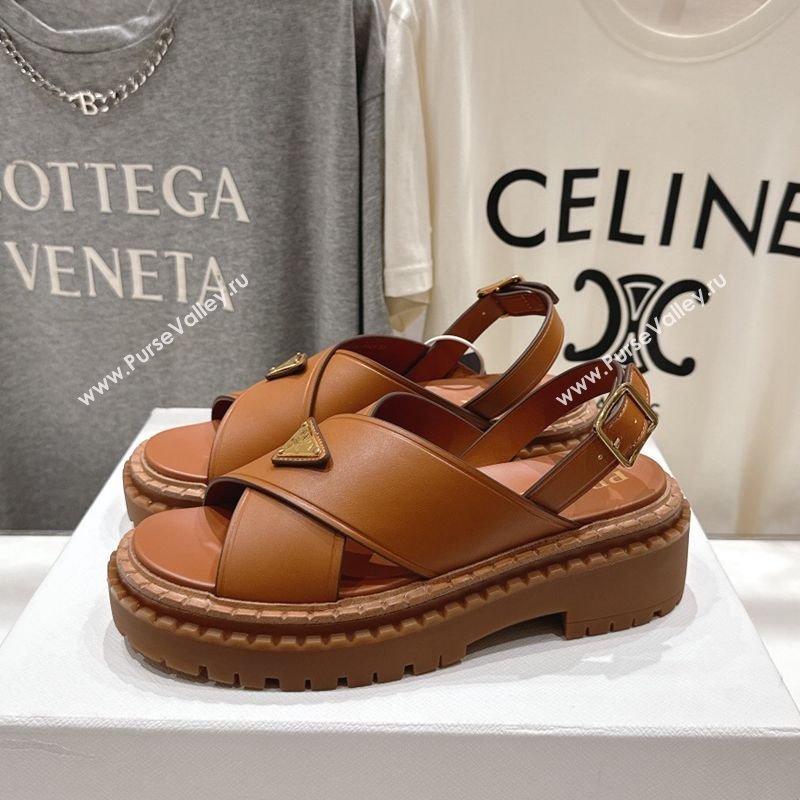 Prada Leather sandals Brown 2025 PR082504 (MD-250825014)