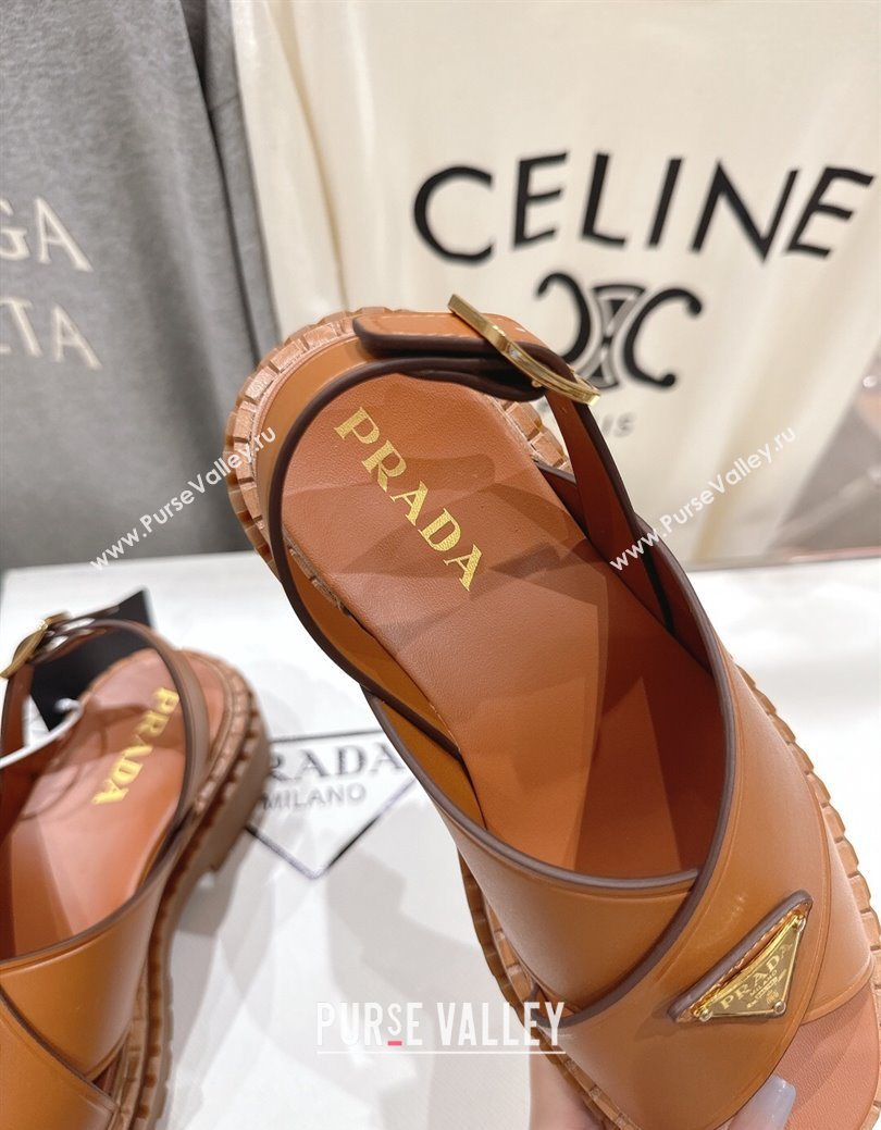Prada Leather sandals Brown 2025 PR082504 (MD-250825014)
