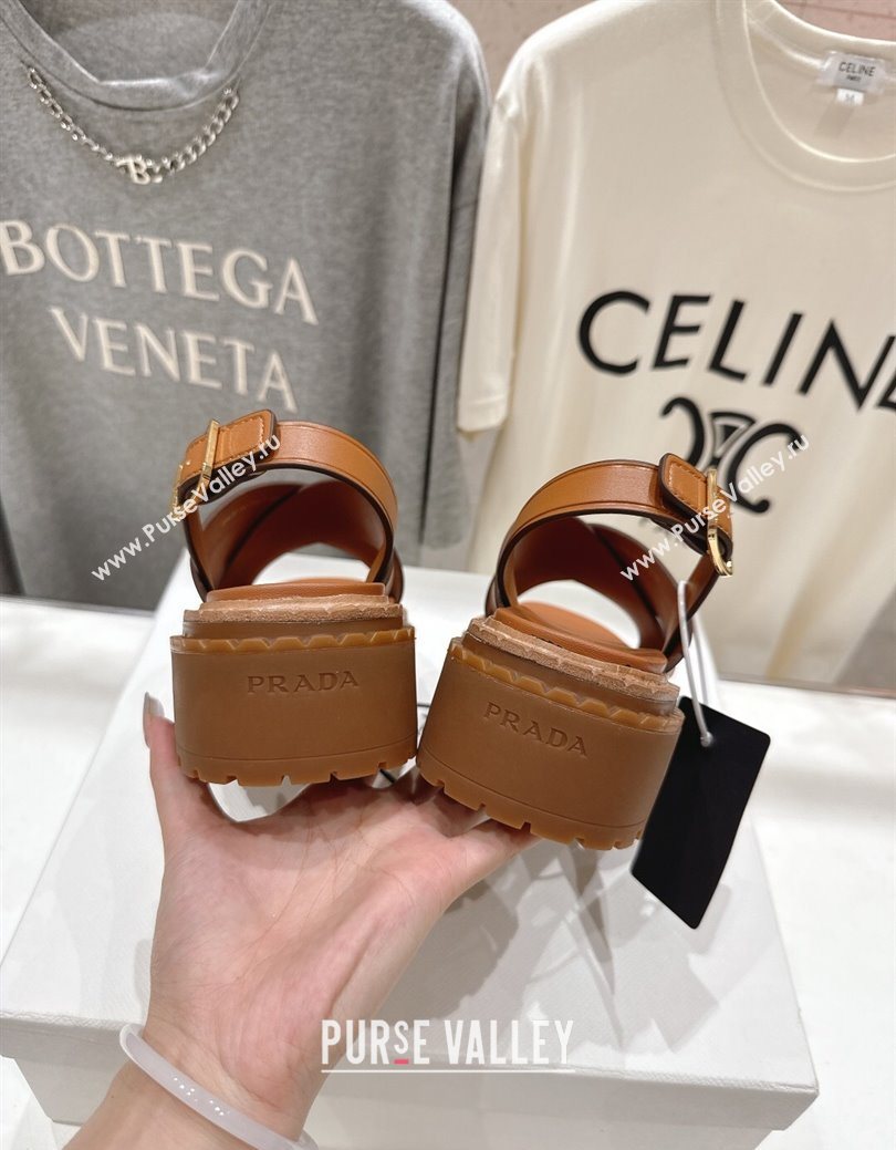 Prada Leather sandals Brown 2025 PR082504 (MD-250825014)