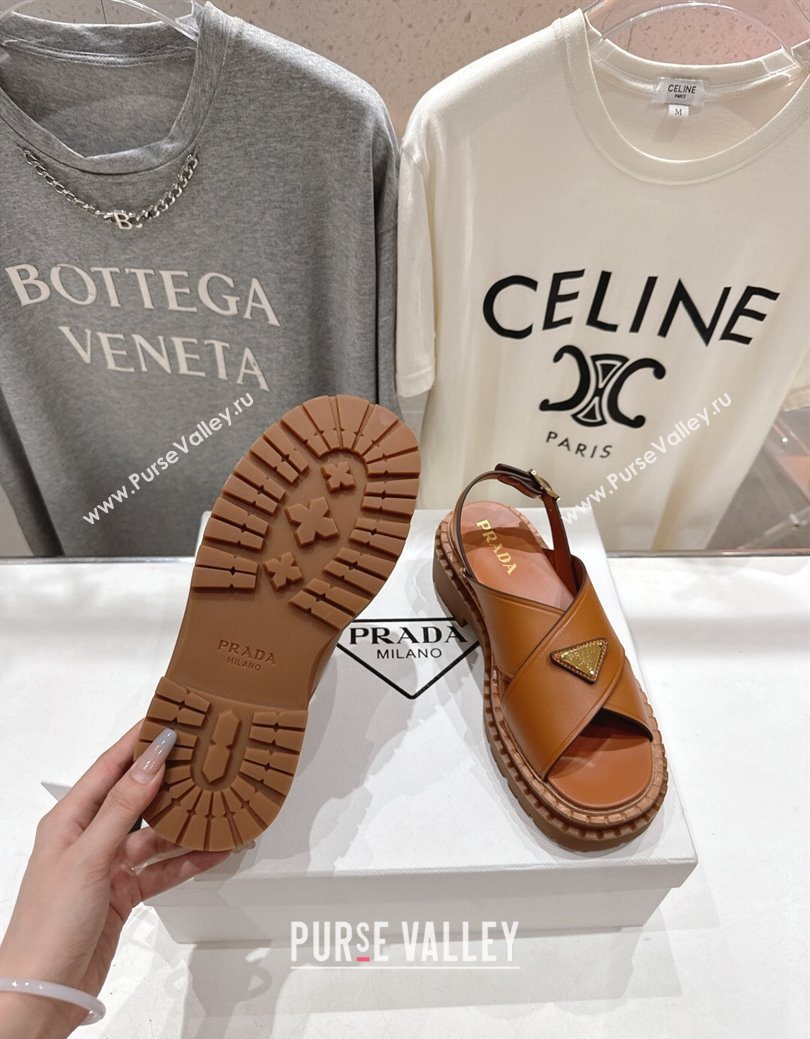Prada Leather sandals Brown 2025 PR082504 (MD-250825014)