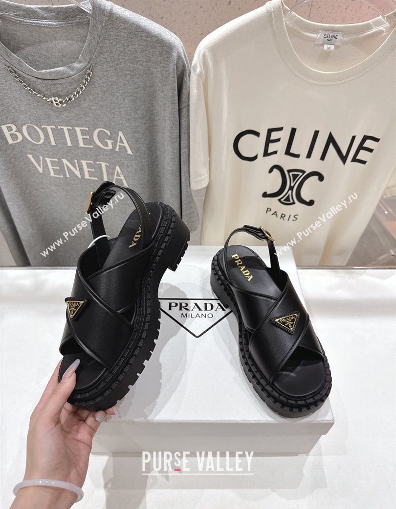 Prada Leather sandals Black 2025 PR082504 (MD-250825016)