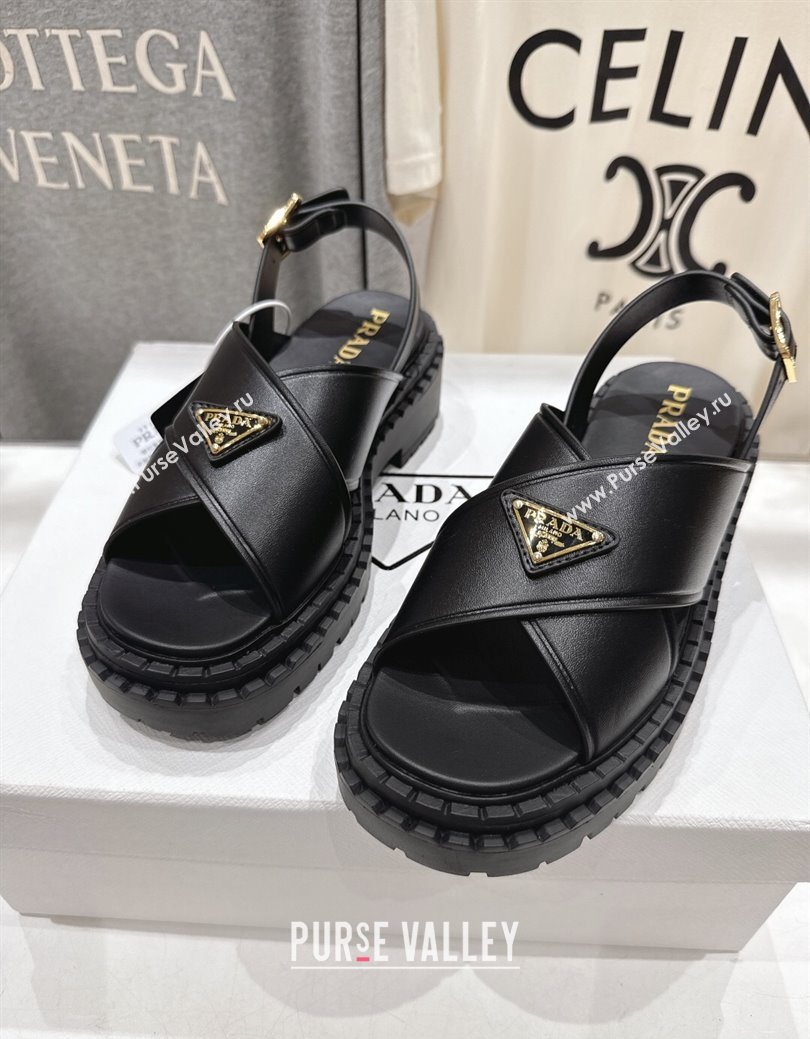 Prada Leather sandals Black 2025 PR082504 (MD-250825016)