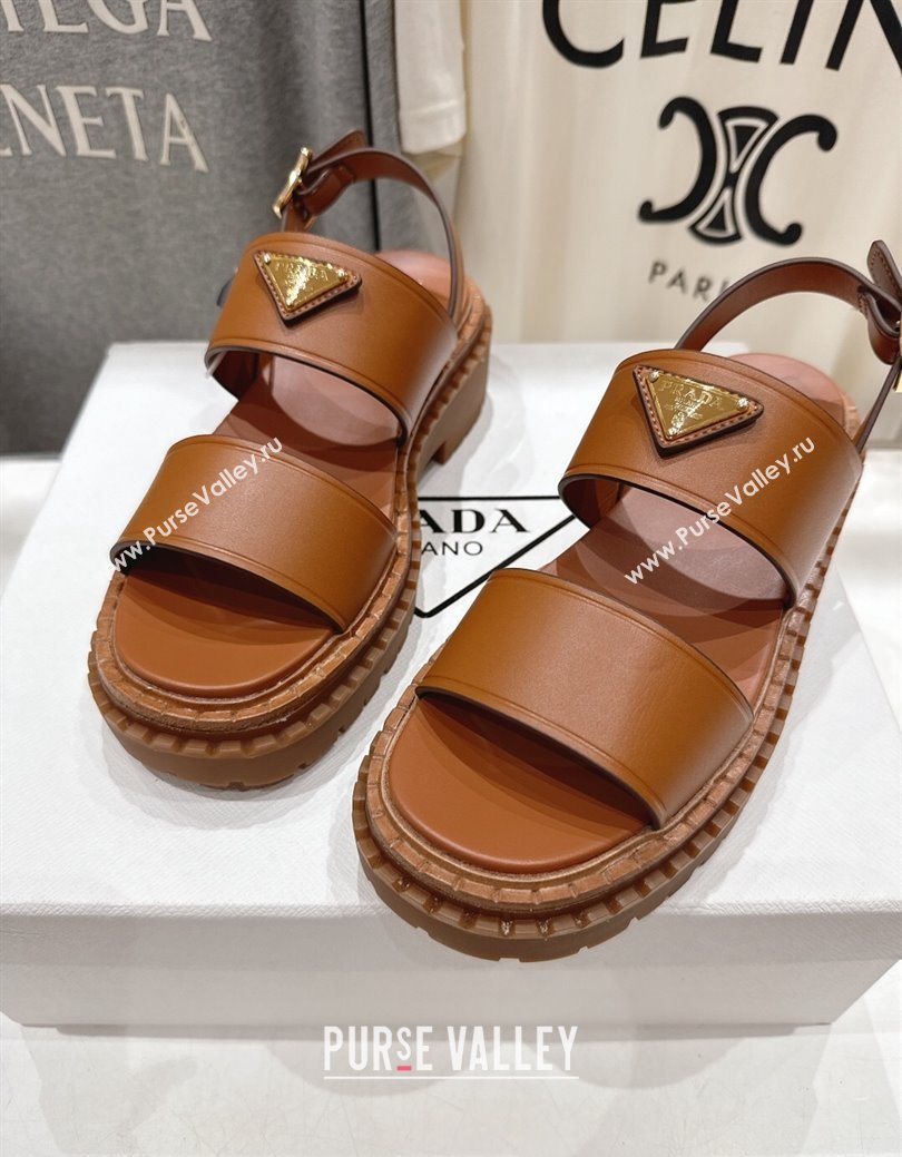 Prada Leather sandals Brown 2025 PR082505 (MD-250825017)