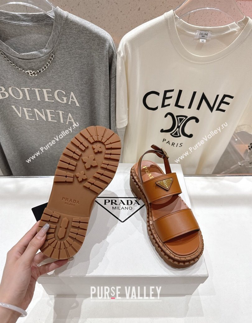 Prada Leather sandals Brown 2025 PR082505 (MD-250825017)