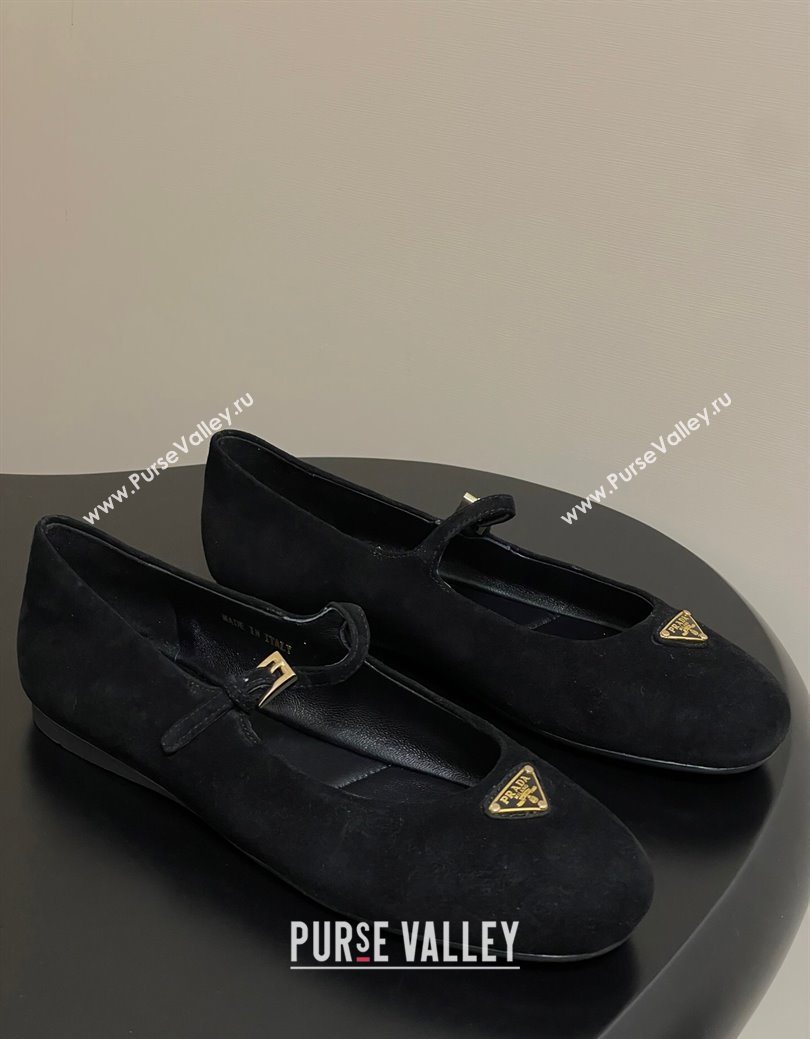 Prada Suede ballerinas flat Black 2025 1F793N (MD-250825046)