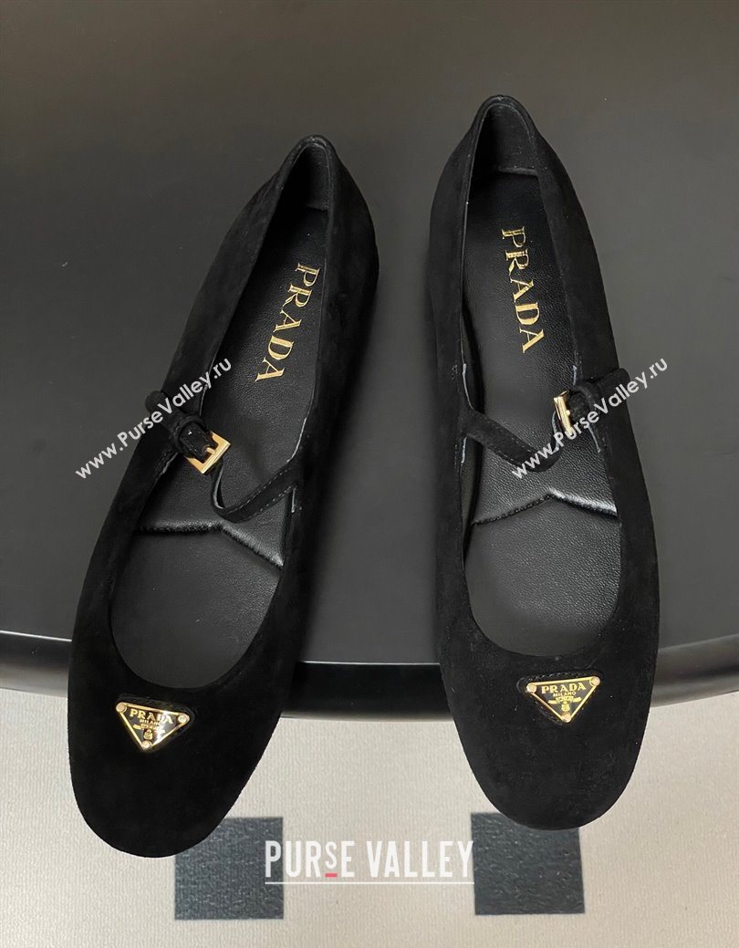 Prada Suede ballerinas flat Black 2025 1F793N (MD-250825046)