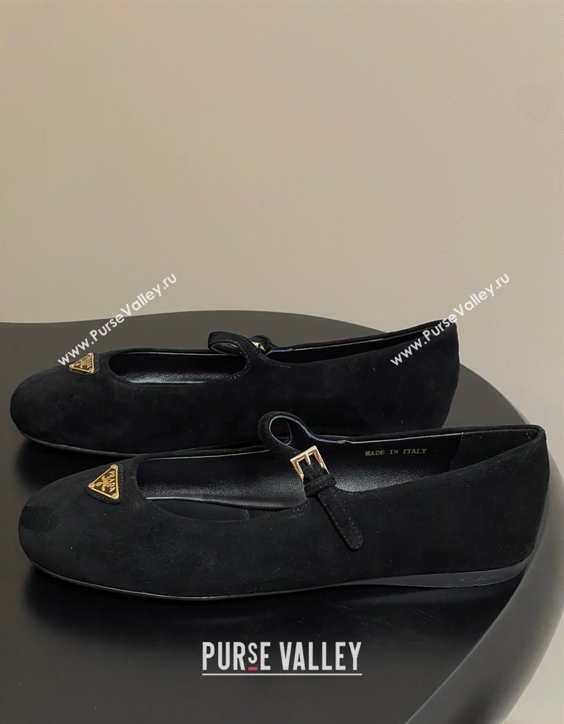 Prada Suede ballerinas flat Black 2025 1F793N (MD-250825046)