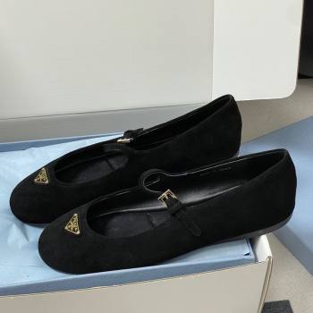 Prada Suede ballerinas flat Black 2025 1F793N (MD-250825046)