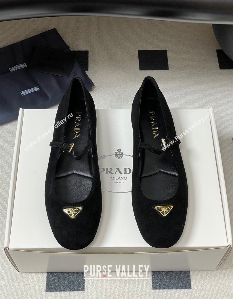 Prada Suede ballerinas flat Black 2025 1F793N (MD-250825046)